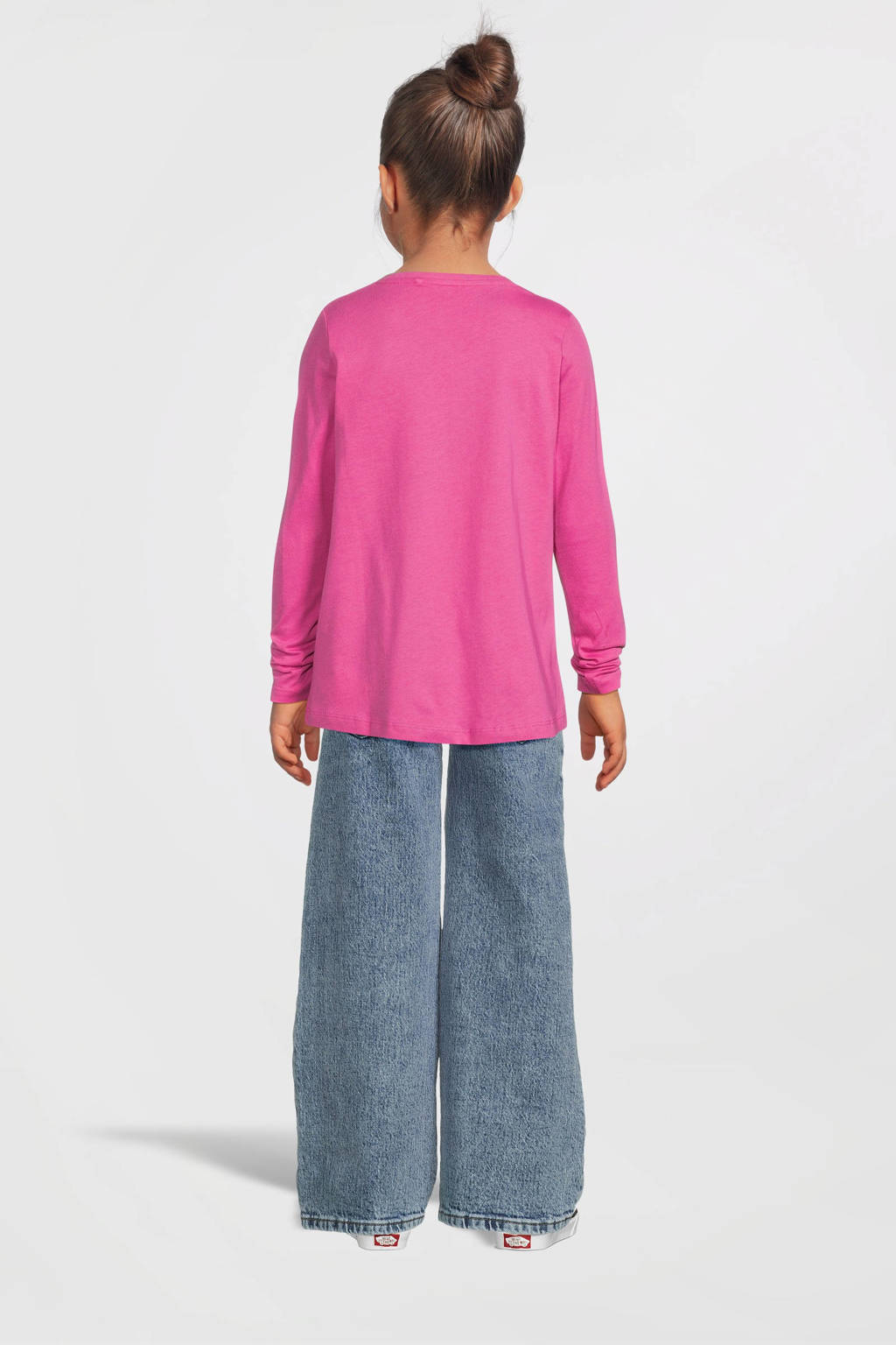 NAME IT longsleeve NKFVIOLET met printopdruk roze