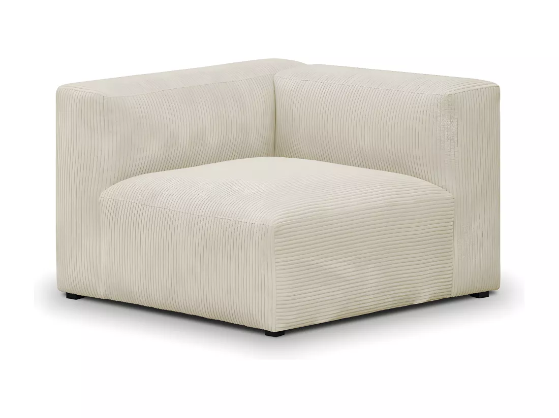 Canapé modulable 4 places en velours côtelé beige - Modulo
