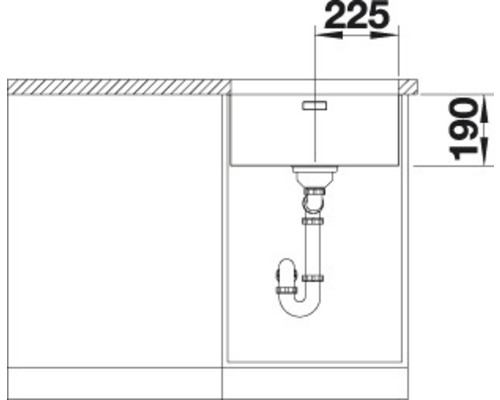 Blanco ANDANO 450-U spoelbak, 490 x 440 mm, roestvrij staal, 522963