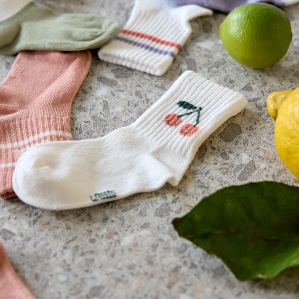 Lässig Tennis Socks GOTS - 3-pack - Cherry - Maat 19-22