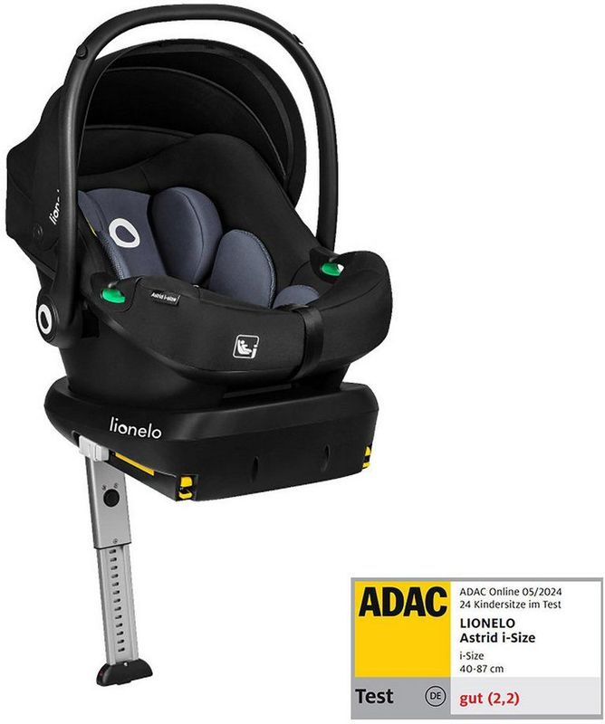Lionelo Astrid i-Size SET - Autostoeltje + Basis - voor Autostoel - Memory Foam - Hoogte-instelling van de hoofdsteun 7cm