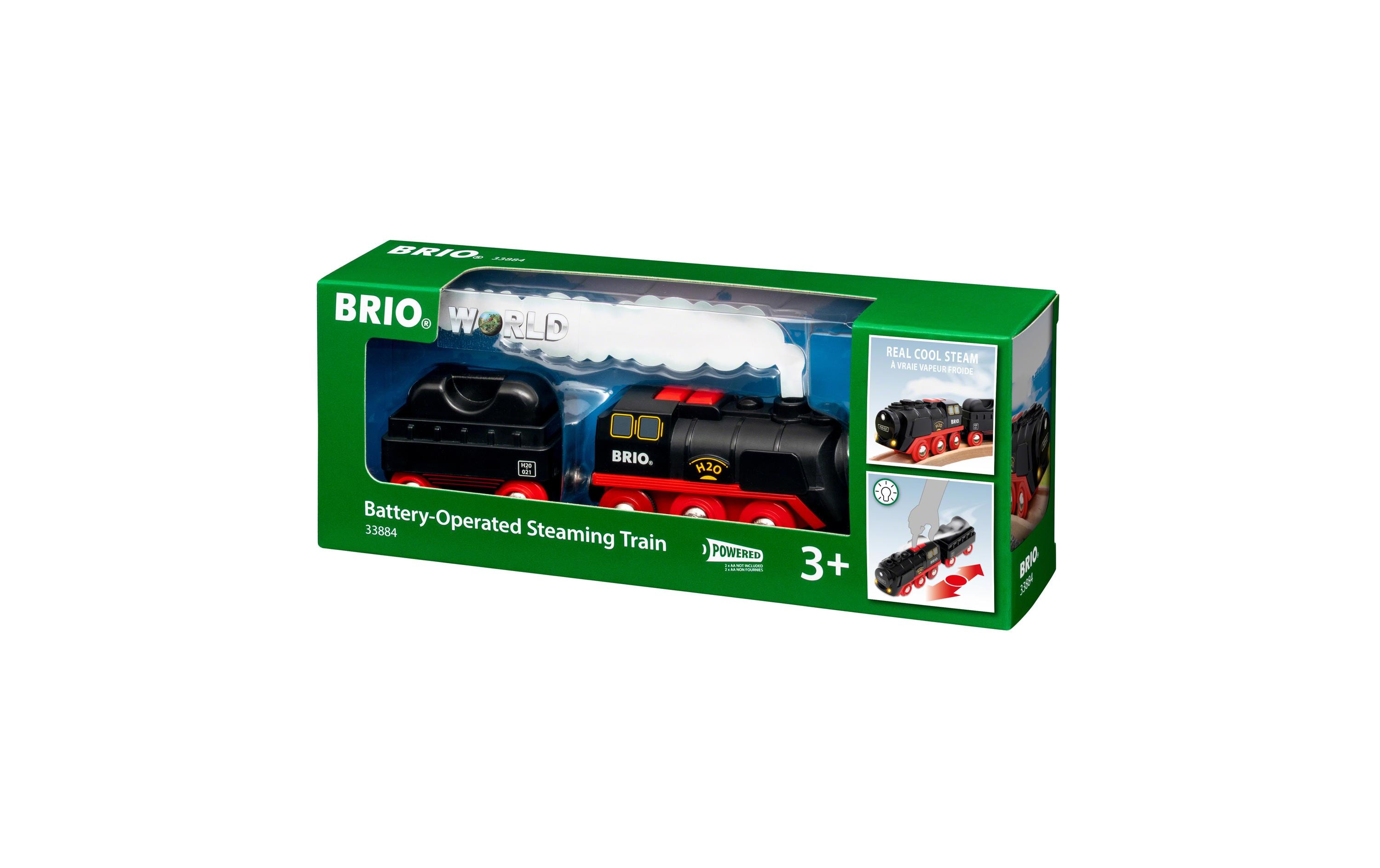 Eisenbahn Batterie-Dampflok mit WassertankFahrende Lokomotive