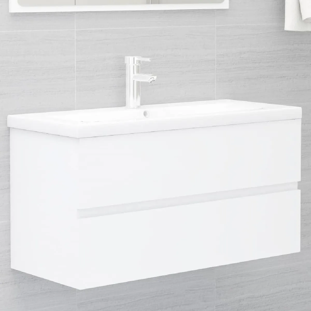 vidaXL Armoire d'évier - Blanc