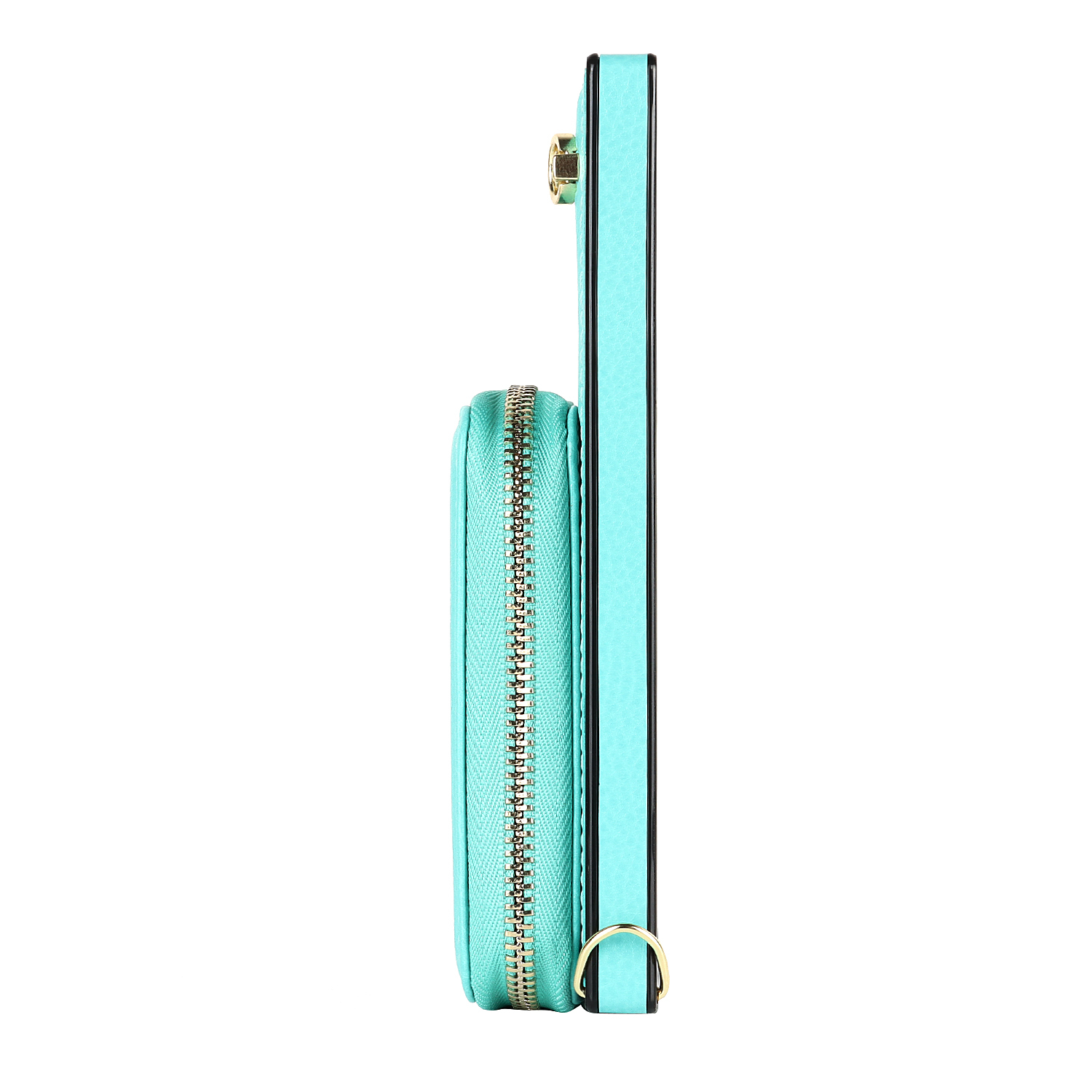 Samsung Galaxy S22 5G Necklace Leder Schutz Hülle mit Kartenfächer   Handykette (140cm) - Türkis