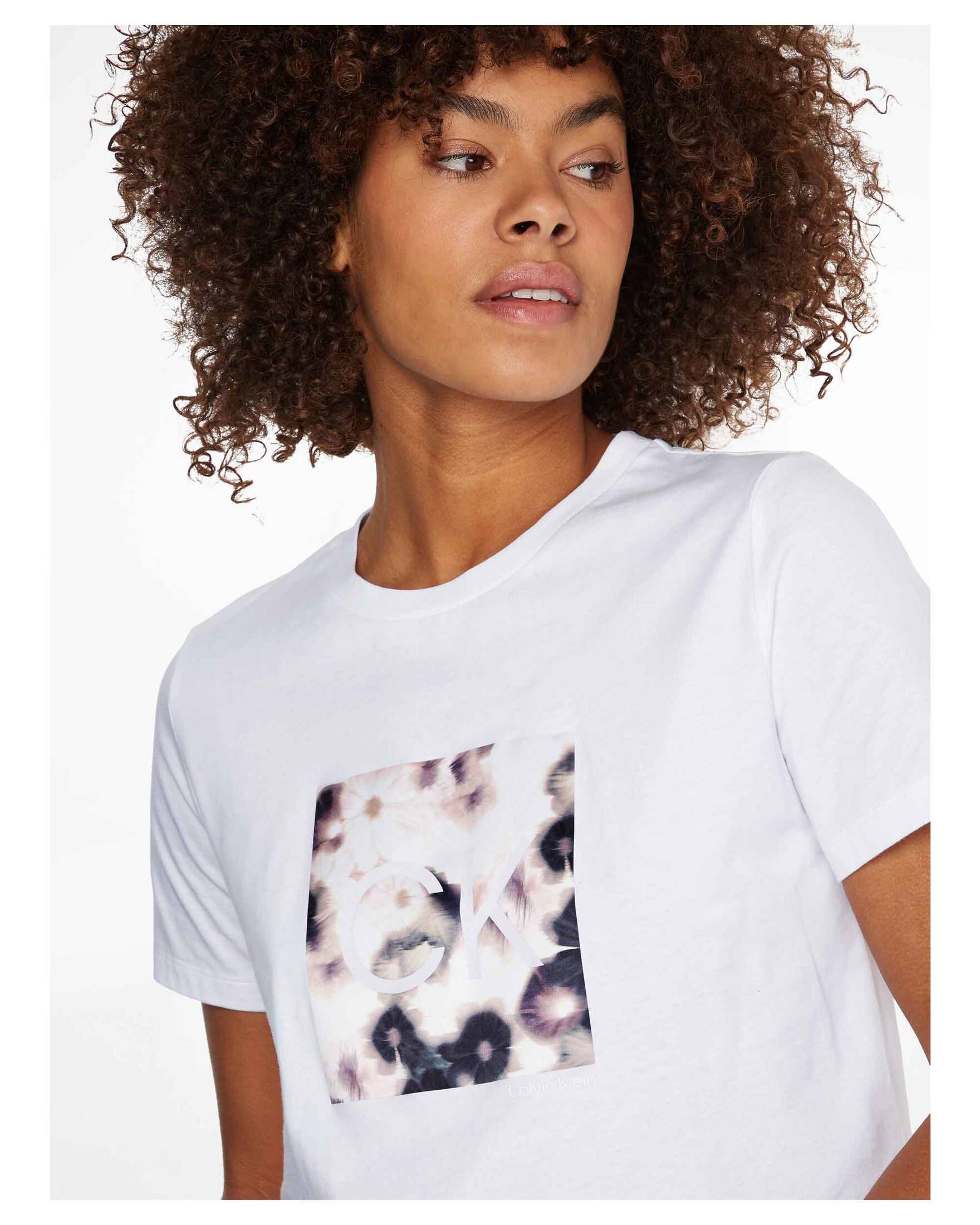 CALVIN KLEIN| Damen T-Shirt BLURRED FLOWER CK T-SHIRT