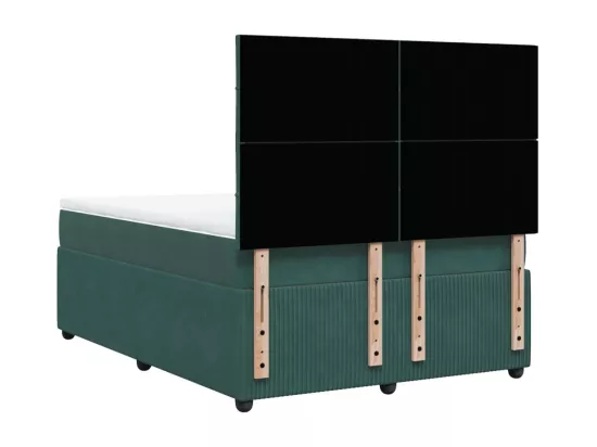 Sommier à lattes de lit et matelas Vert foncé 140x190cm Velours