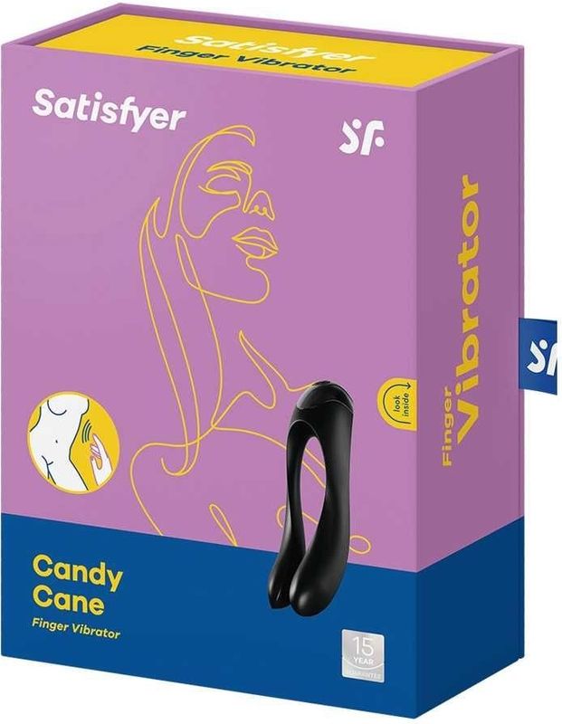 Satisfyer - Candy Cane - Vingervibrator - Oranje - Medisch Siliconen