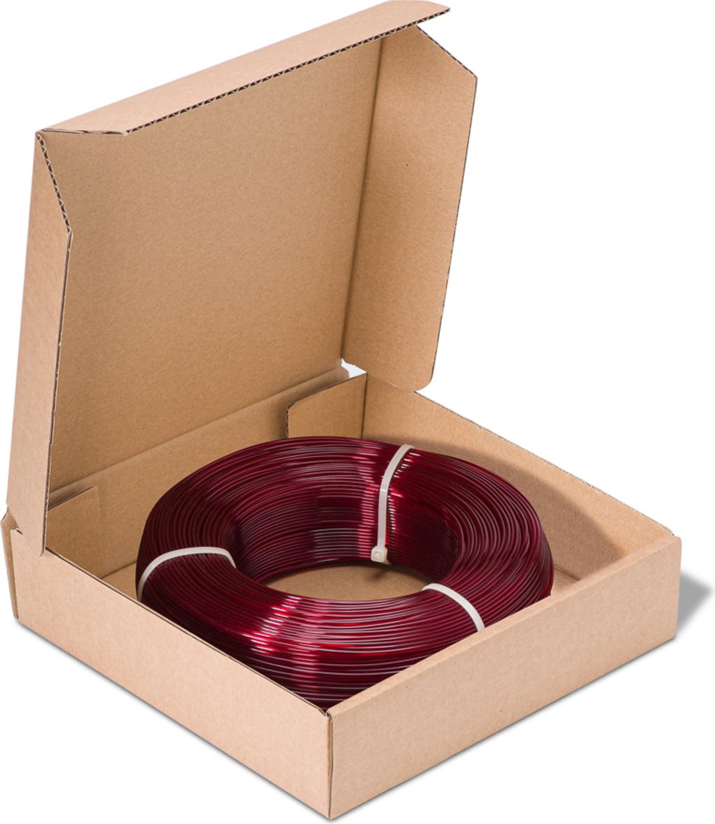 Fiberlogy  Refill Easy PET-G Burgundy Transparent, 1,75 mm (850 g)    Easy PET-G Refill für die Masterspool in Burgundy Transparent