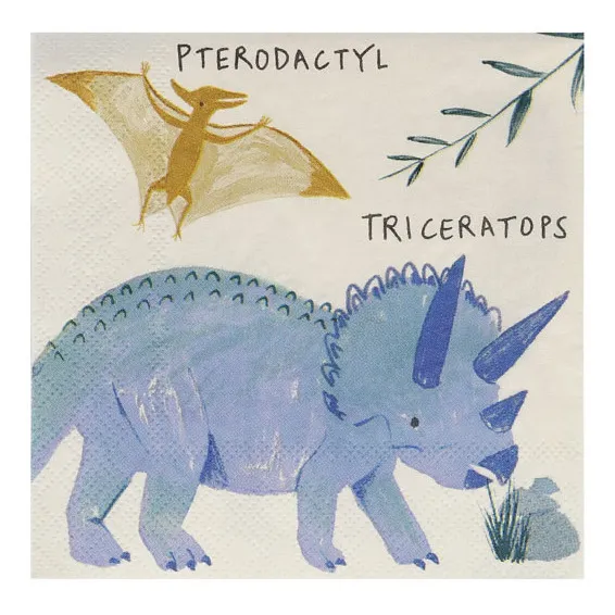 Meri Meri Serviettes en papier Dinosaures - Set de 16