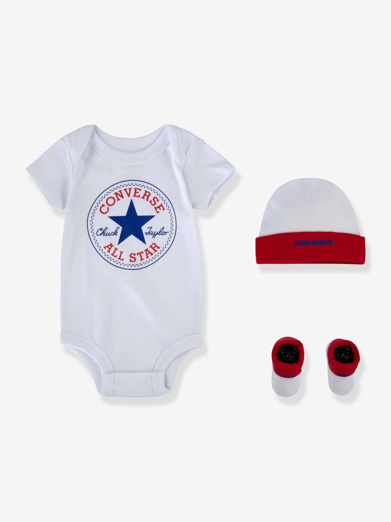 Conjunto de 3 peças: body + chapéu + meias, CONVERSE vermelho
