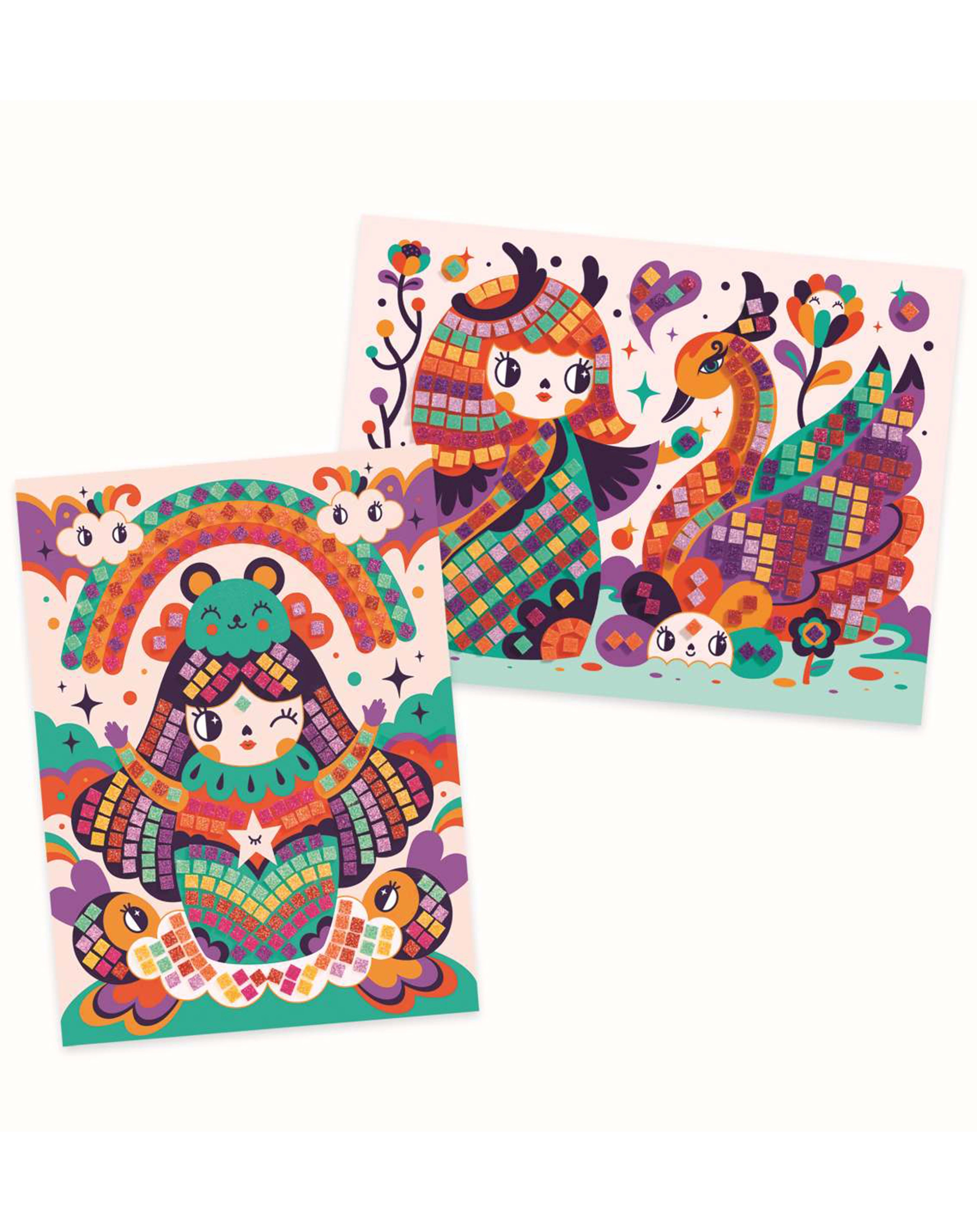 Mosaik-Bastelset GLITZER KOKESHI 9-teilig in bunt