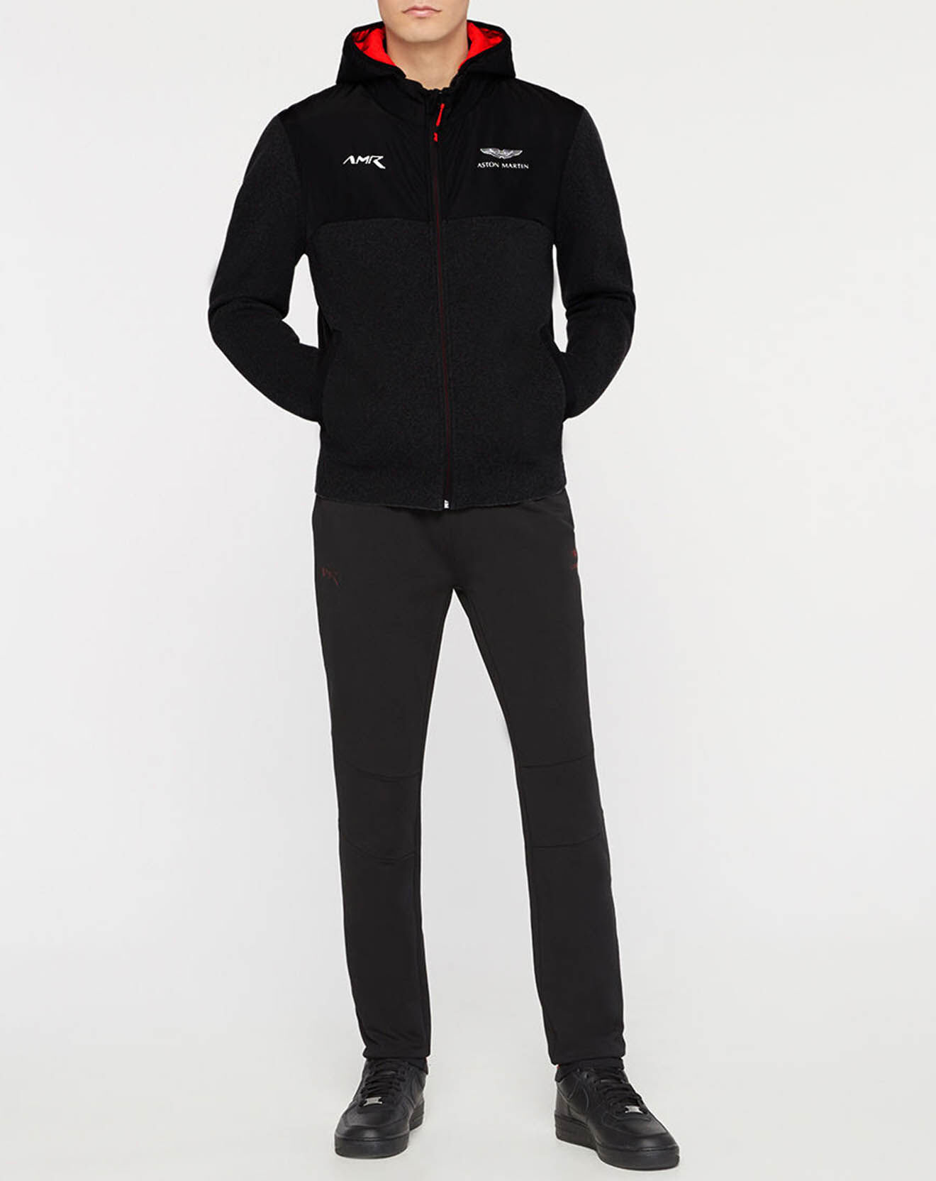 Hackett London Sweat Aston Martin Racing Hood zippé gris