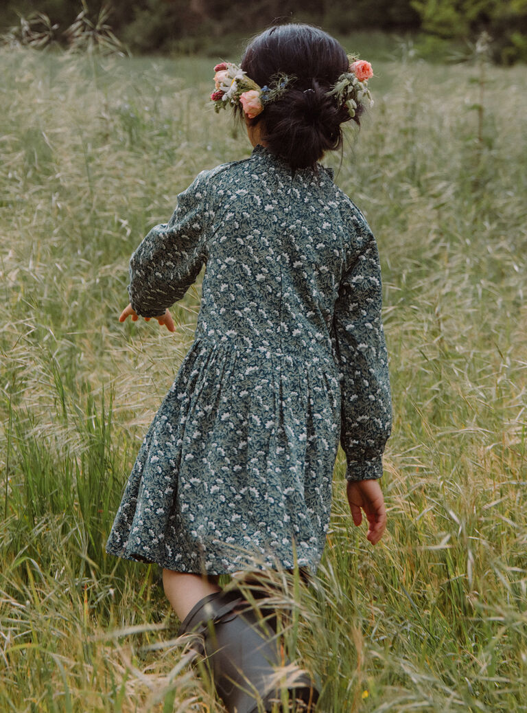 Robe vert émeraude à imprimé fleuri