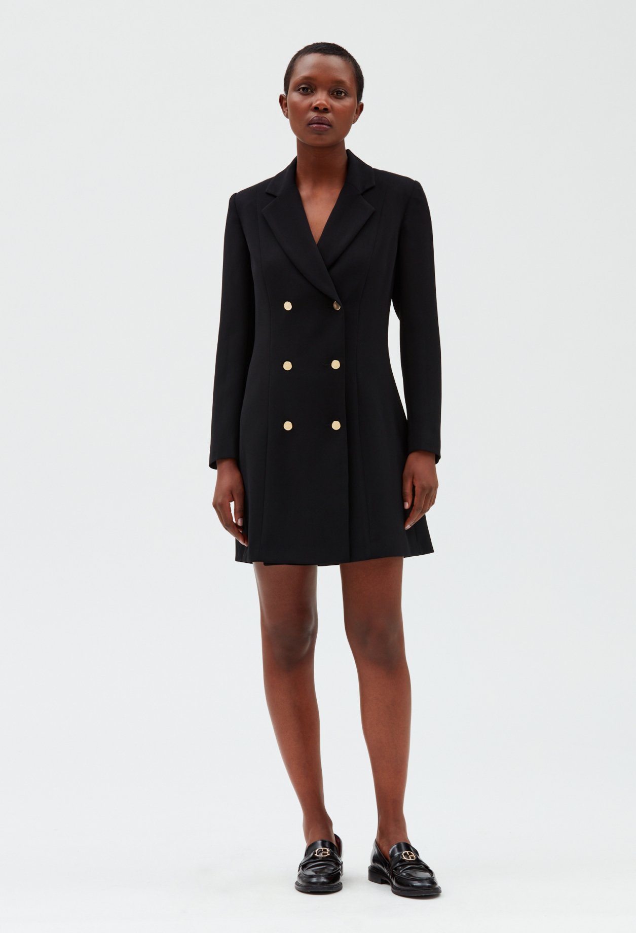 Robe courte blazer double boutonnage