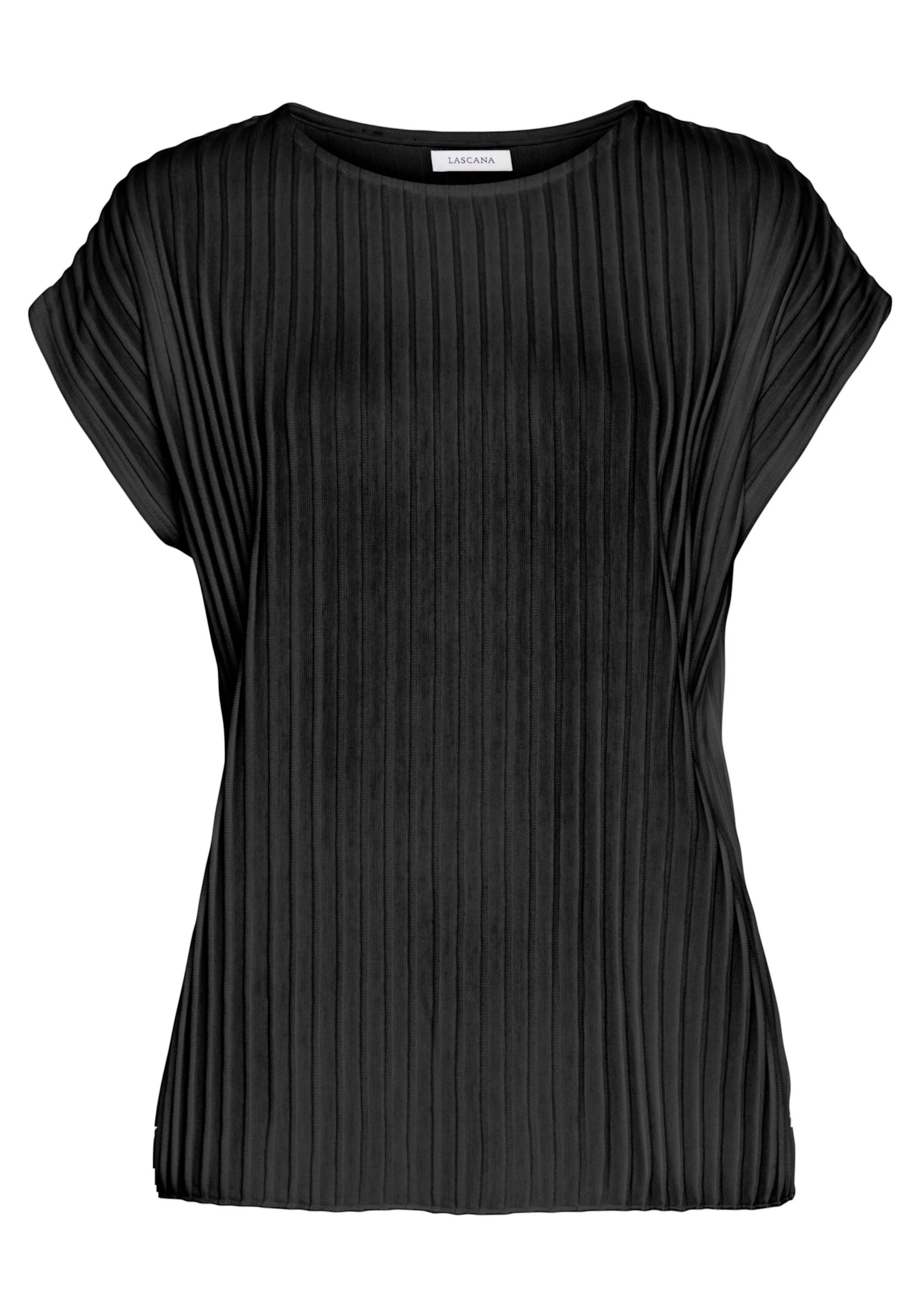 LASCANA Kurzarmshirt in schwarz