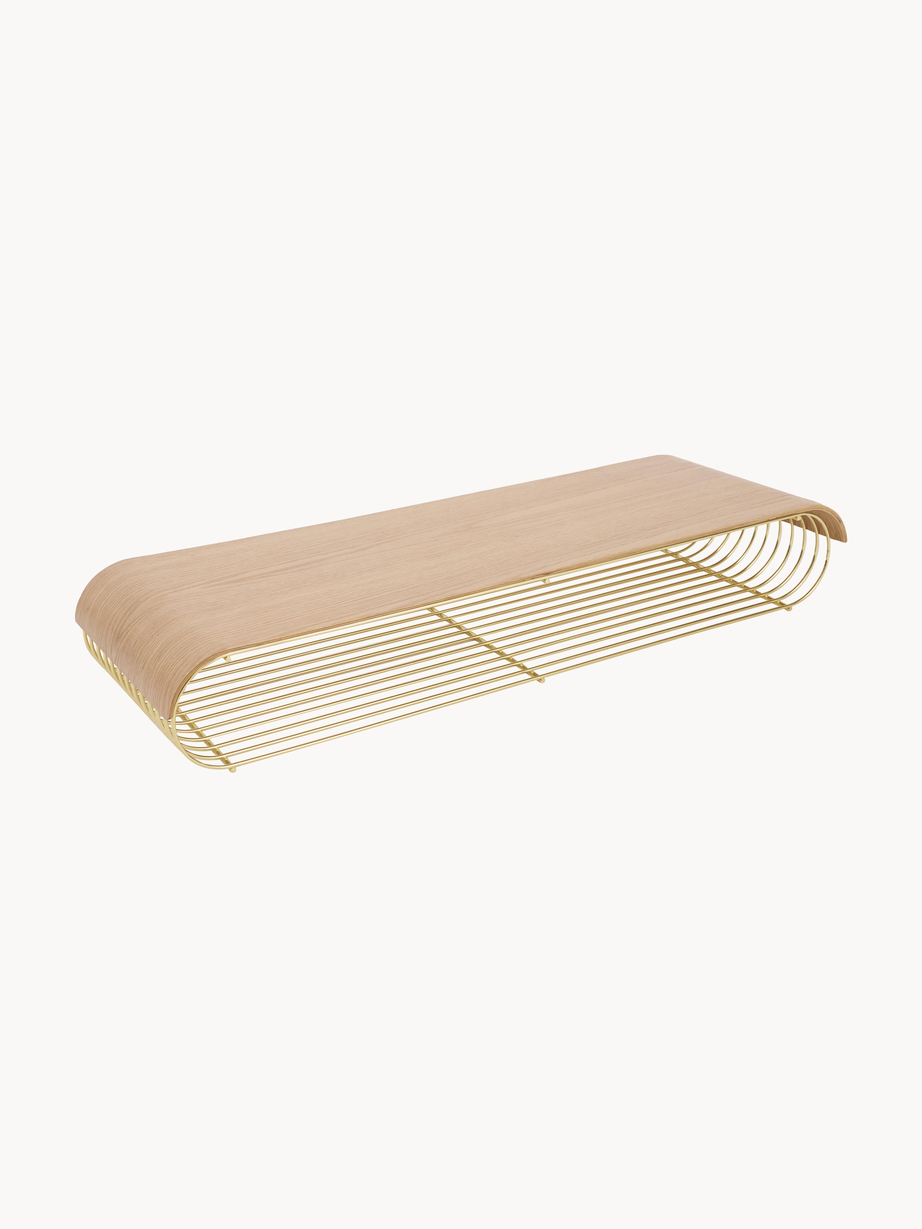 Eikenhouten tafelblad Curva voor wandrek