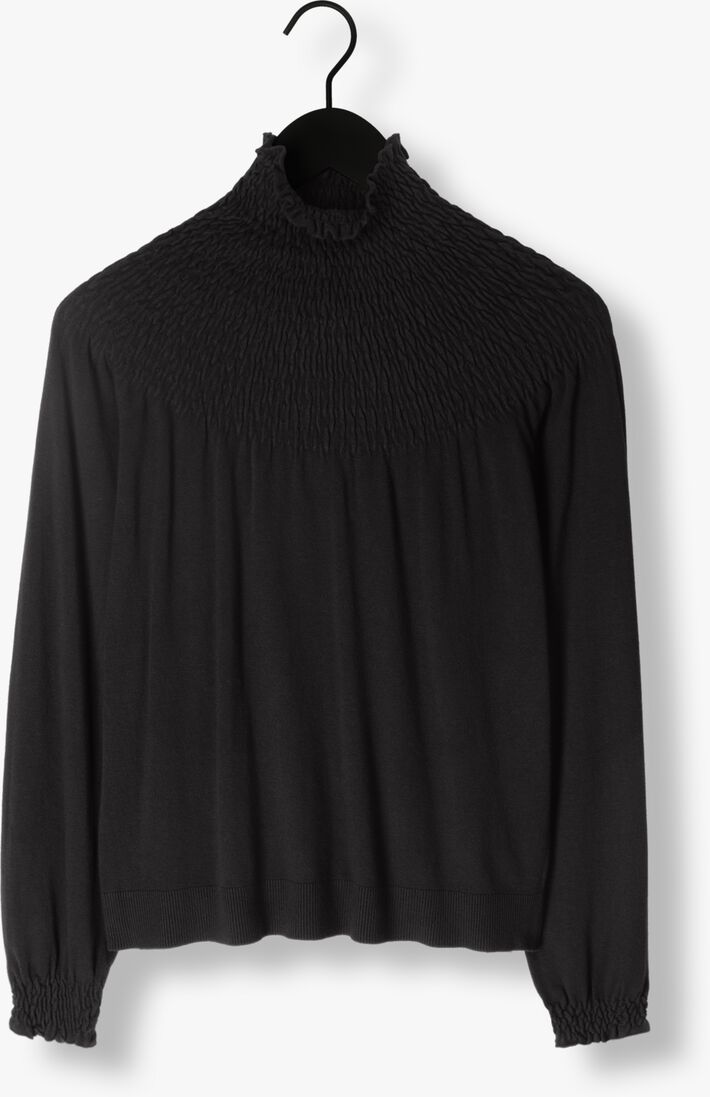 SUMMUM zwarte summum  smocked sweater basic knit