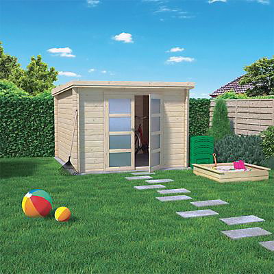 Abri de jardin Skara en bois coloris naturel ép.28 mm surface extérieure 10,65 m²
