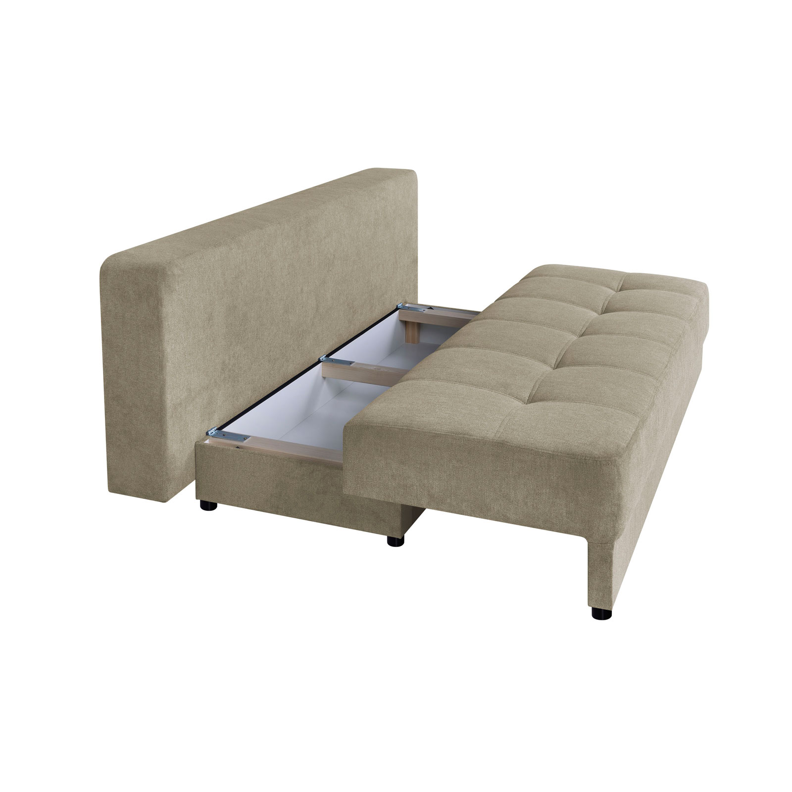 Schlafsofa - beige - Boxspring - mit Staukasten