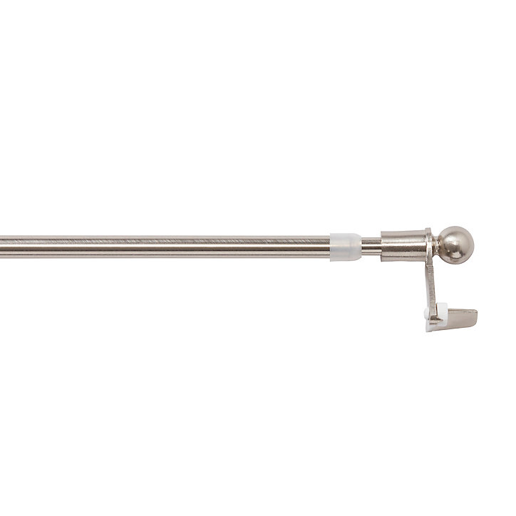 Kit barre de rideau GoodHome avec support 50/80 en nickel brossé Konera