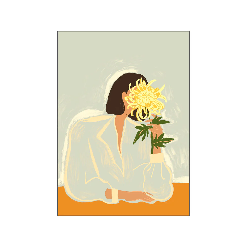 Poster & Frame  The Crysanthemum plakat - grøn/orange