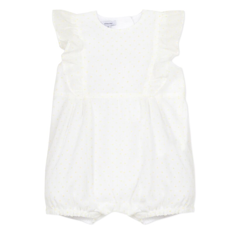 Combi en voile plumetis blanc et jaune bébé fille Absorba Aucune nuance