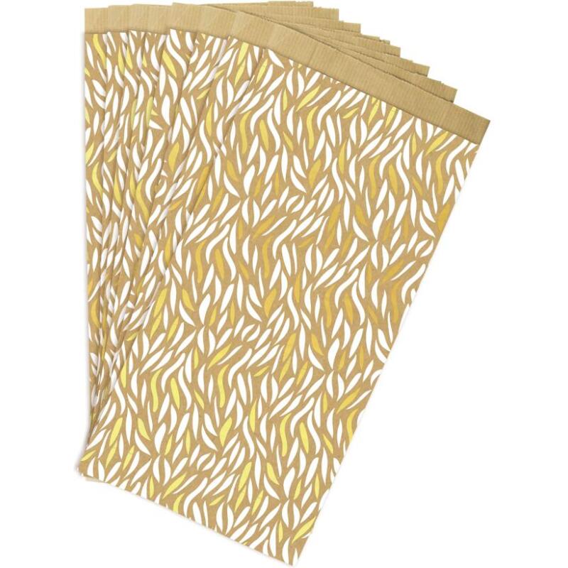 Sachet de 50 pochettes kraft, 12x24+4,5cm vagues - Blanc