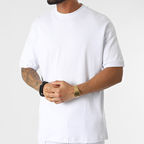 Ensemble Tee Shirt Et Short Jogging LL607 Blanc