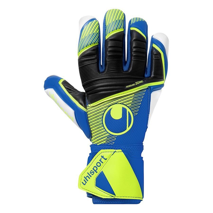 Uhlsport Gants de Gardien Absolutgrip HN Pro - Bleu Marine/Jaune Fluo/Blanc Enfant