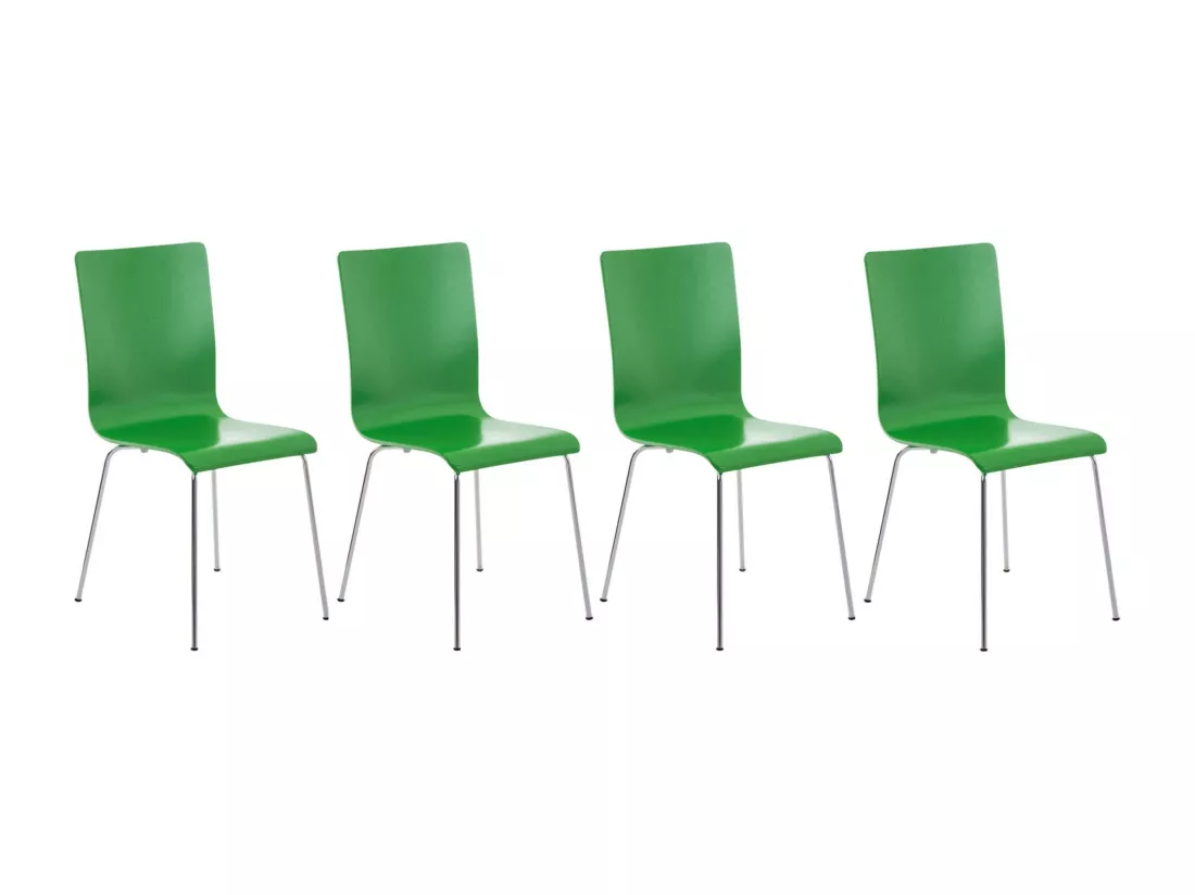 Lot de 4 Chaise de conférence - Bois & Antique - Vert - PEPE