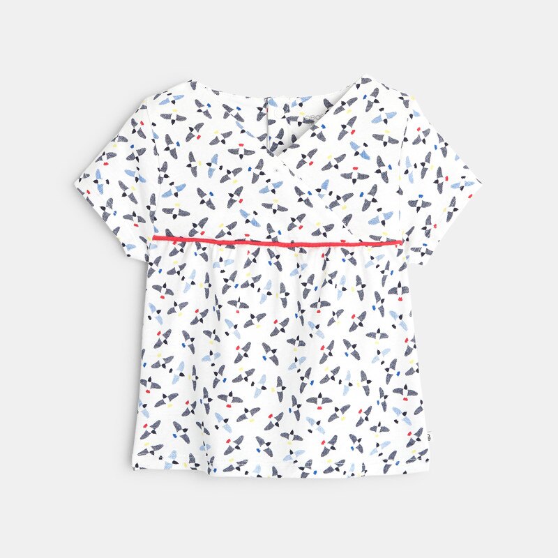 T-shirt imprimé oiseaux bébé fille Gris ou noir