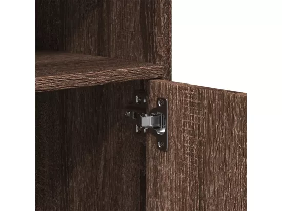 Armoire à roulettes chêne marron 60x48x81 cm bois d'ingénierie