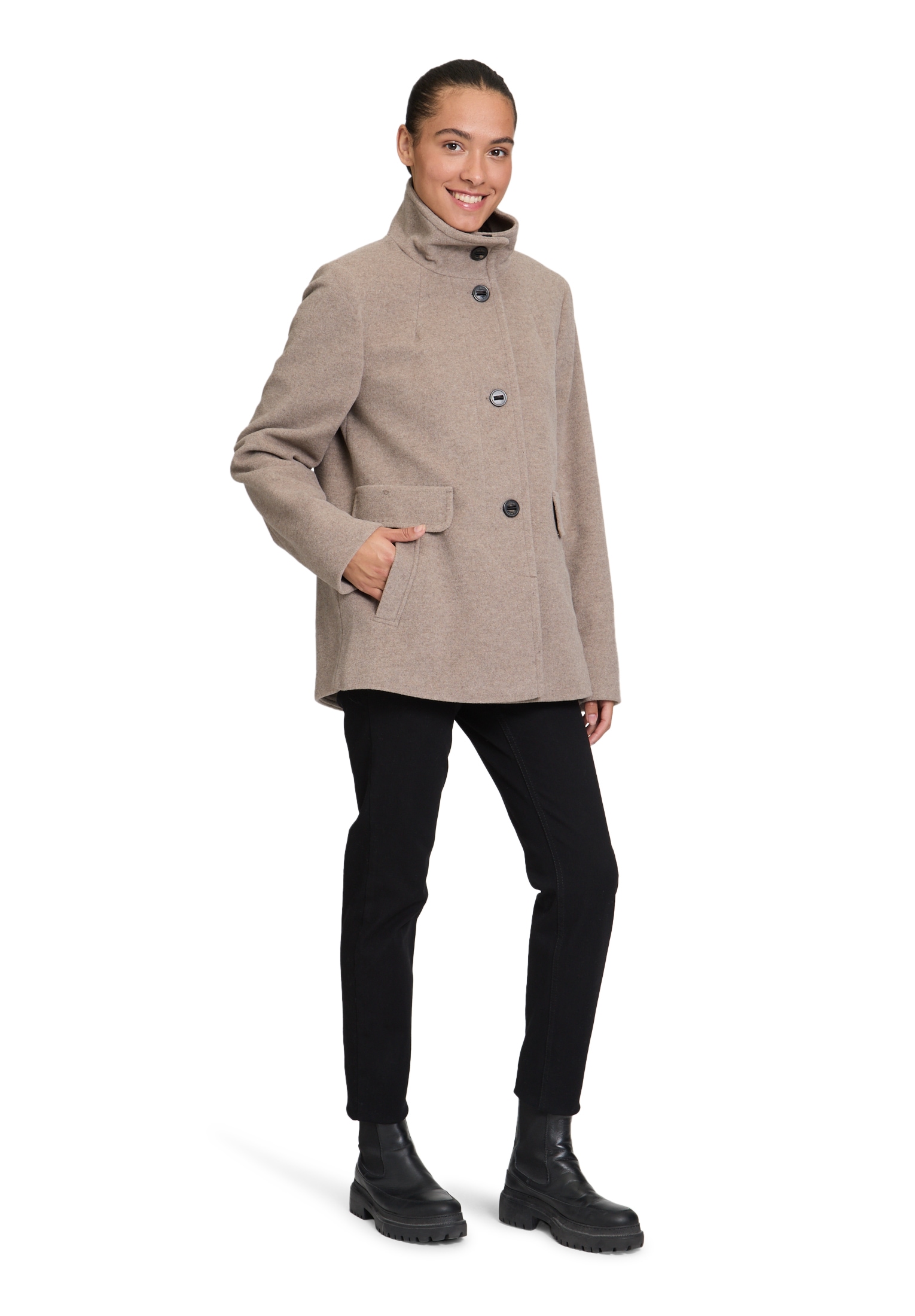 Gil Bret Wolljacke ohne Kapuze mit Taschen