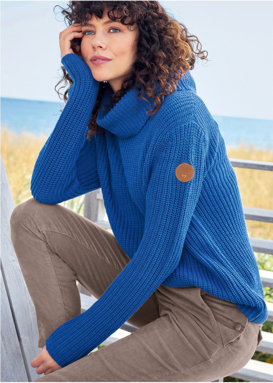 Pull en grosse maille avec col large