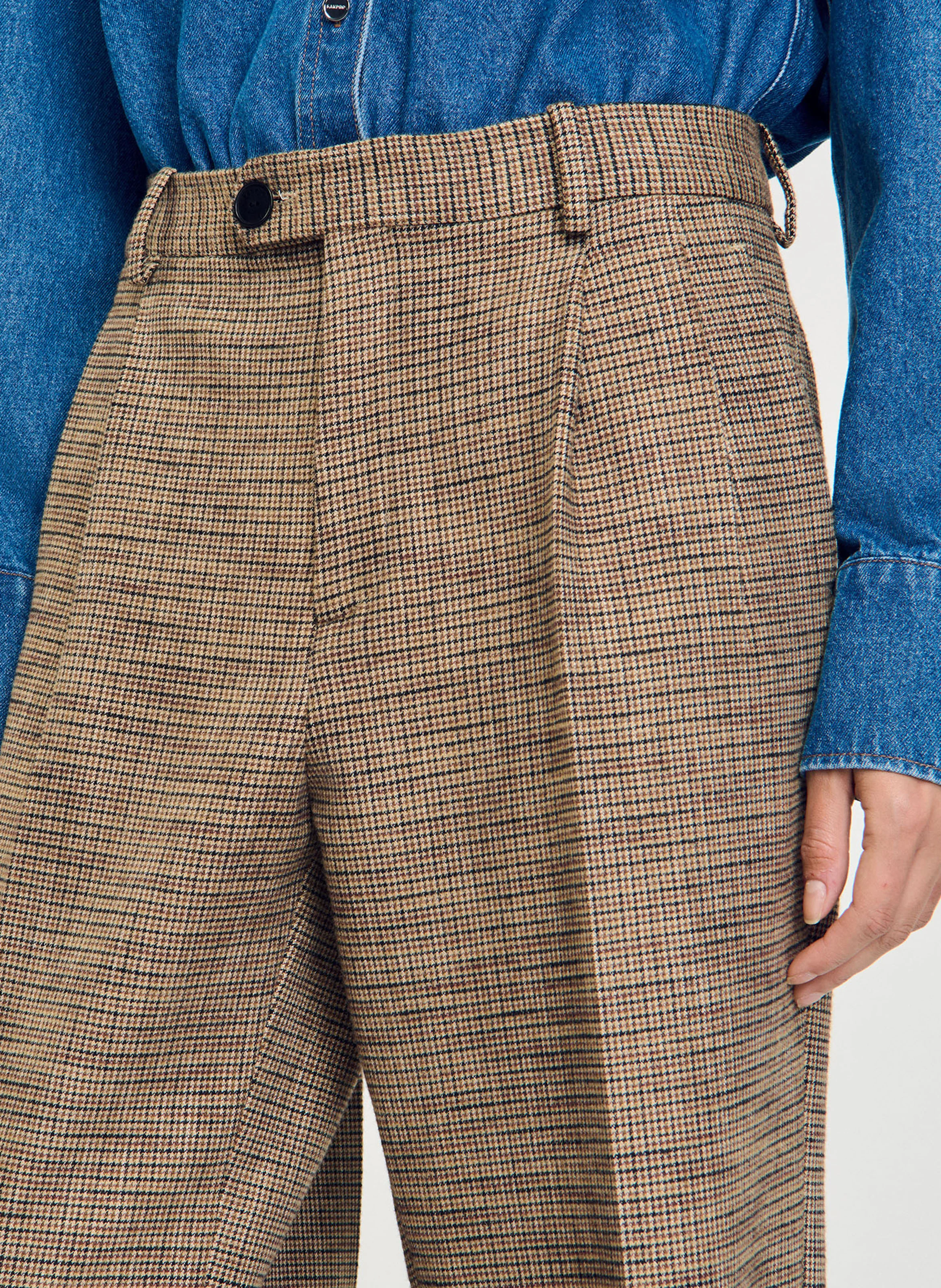 Pantalon large à motif | Marron