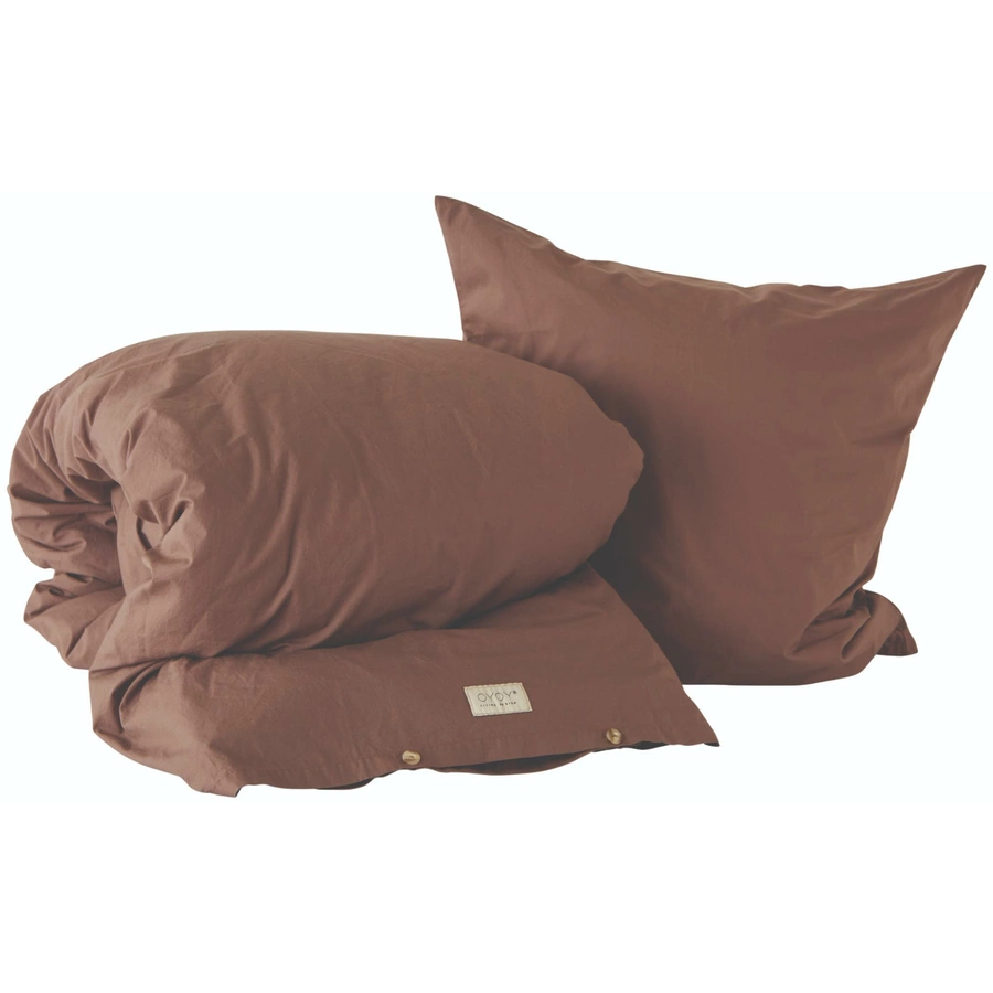 OYOY Bettwäsche Nuku Bedding - Adult Ekstra H220 x W140 cm choko