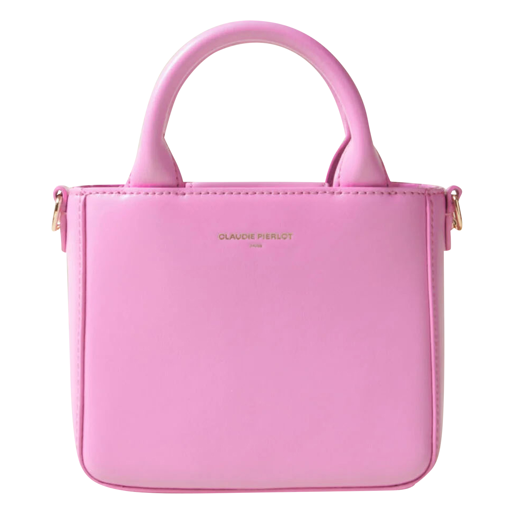 Mini sac bandoulière en cuir lisse| Rose