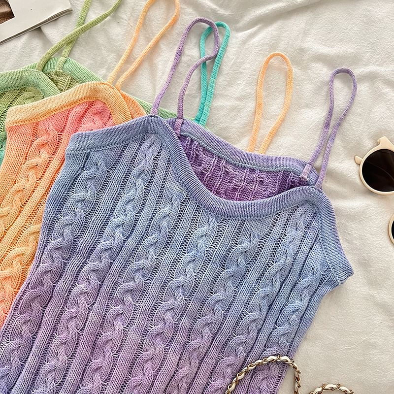 Babique - Mini-jurk met spaghettibandjes en kabelpatroon