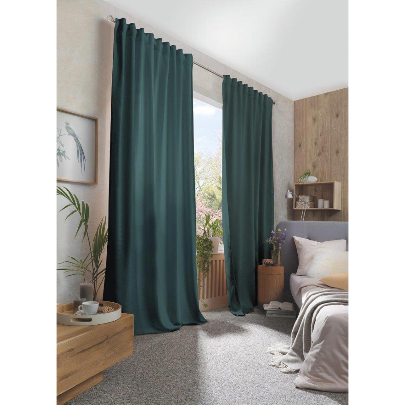 Kombibandschal WOLLY - petrol - Thermo-Chenille - 145x135 cm