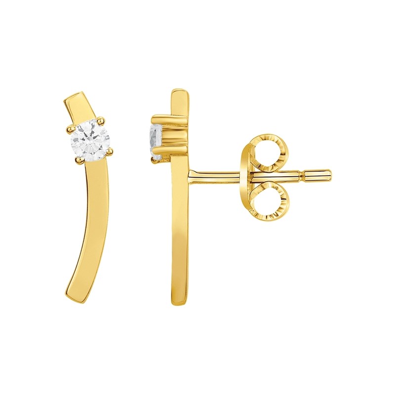 Boucles d'oreilles earcuff en Plaqué Or avec oxyde de zirconium blanc