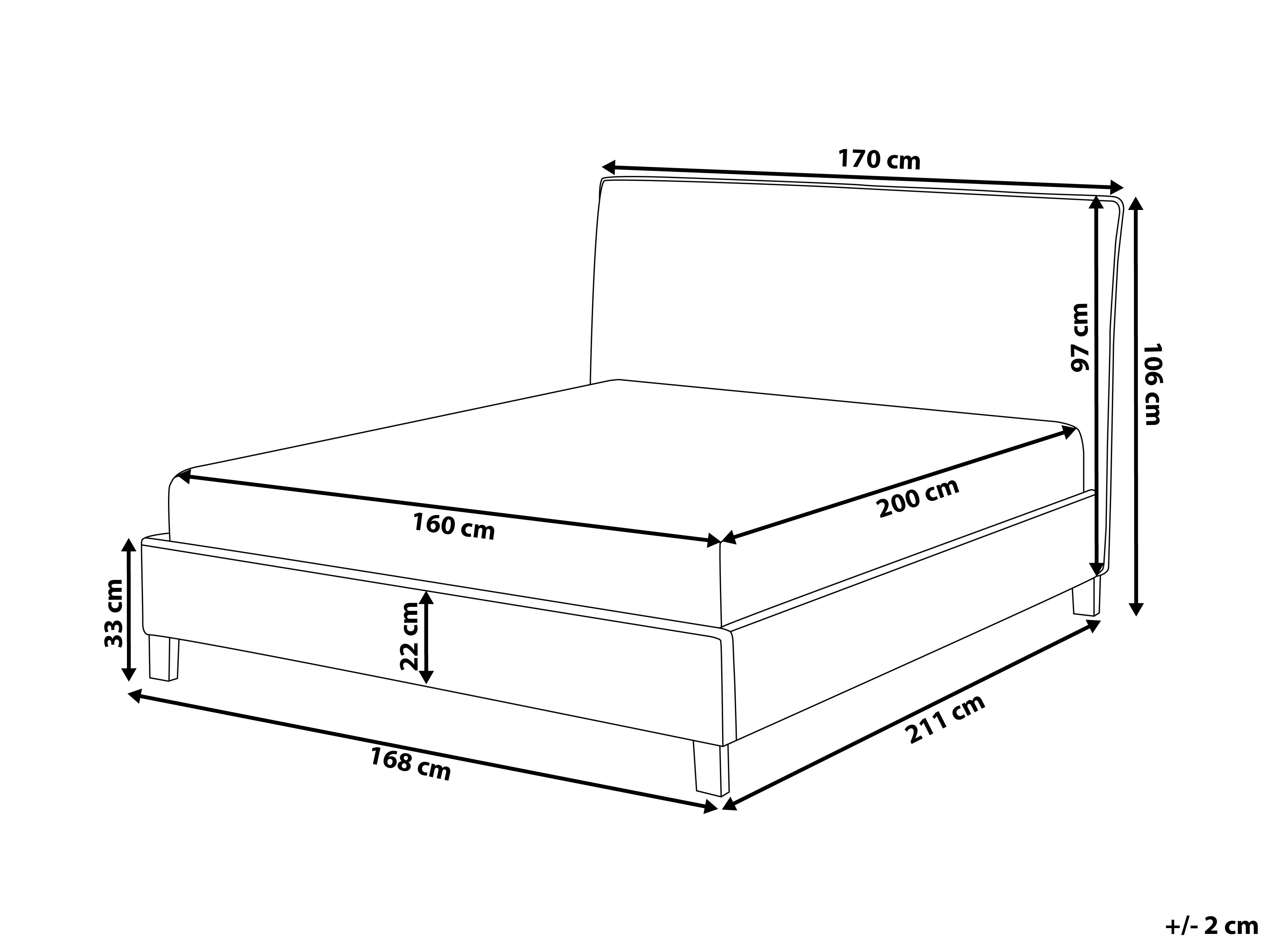 Bed Stof SENNEZ 160 x 200 cm Beige