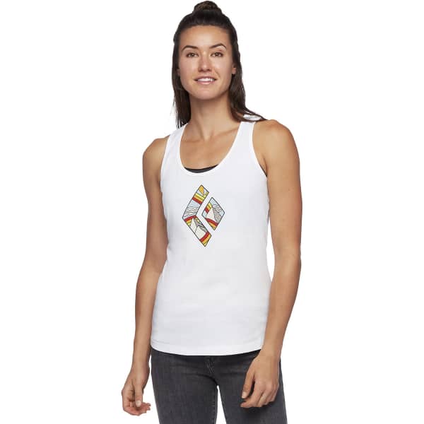 Débardeur escalade BLACK DIAMOND W RAINBOW DIAMOND TANK WHITE
