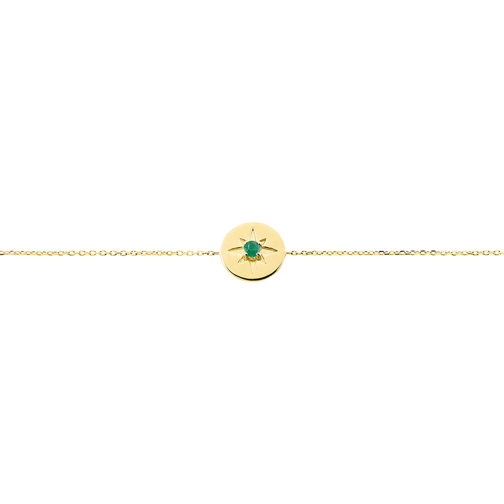 Bracelet Melchior Or Jaune Emeraude