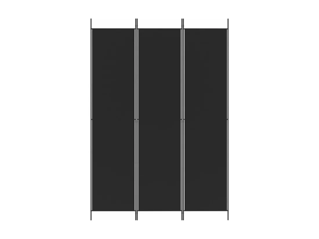 Cloison de séparation 3 panneaux Noir 150x220 cm Tissu