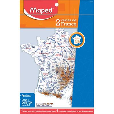 Maped - 2 cartes France - fleuves et departements