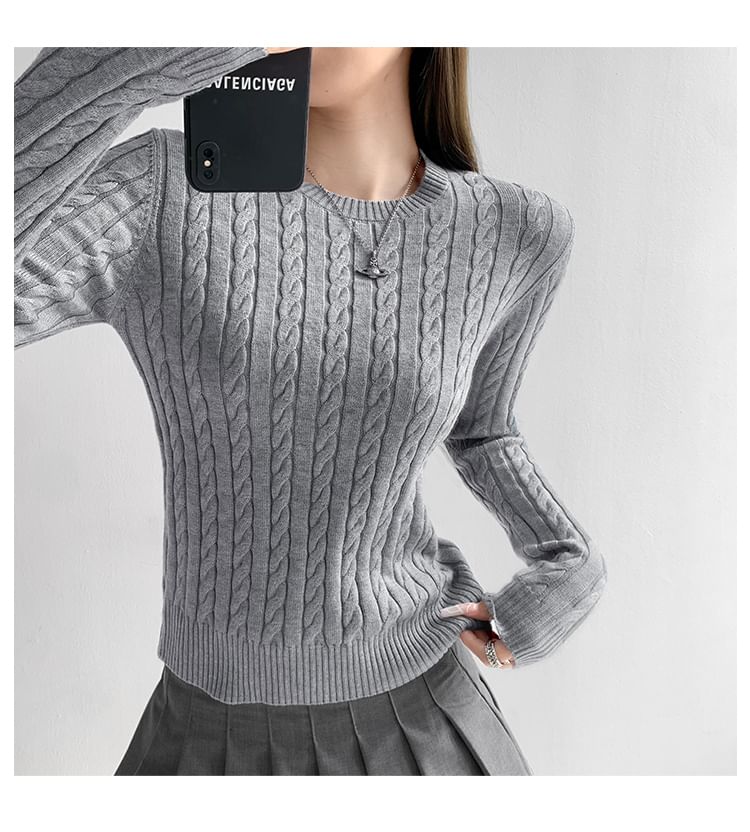 Shira - Kabelgebreide crop top