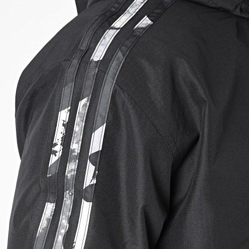 Veste Zippée Capuche A Bandes Camo HK5139 Noir