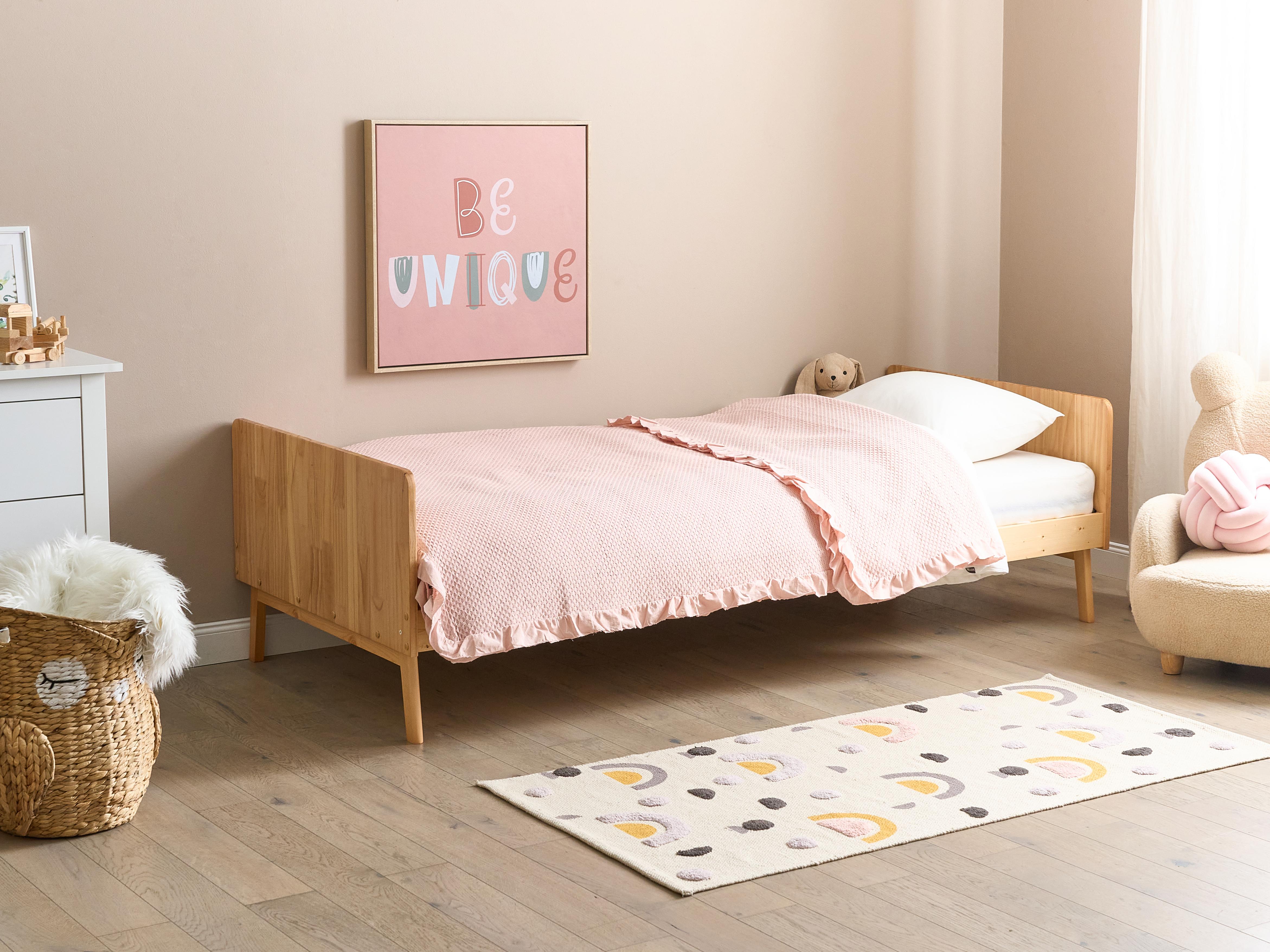 Bed Dennenhout BONNAC 90 x 200 cm Lichtbruin