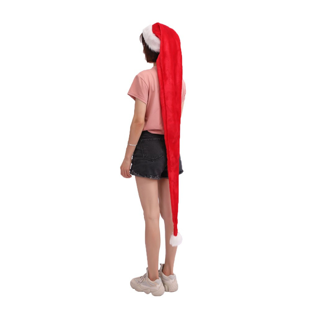 (150cm) XXL Christmas Santa Claus Nikolausmütze Weihnachtsmütze Zipfelmütze  - Rot / Weiss