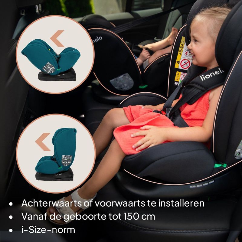 Lionelo Bastiaan - Autostoel - i-Size - Zwart - Versterkte Zijbescherming